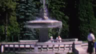 St Paul Minnesota USA (1962): Mother And Child Sightseeing At A Water Fountain