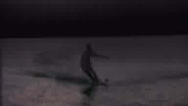 St Paul Minnesota USA (1962): Man Water Skiing Releases Rope Skis For Several Feet