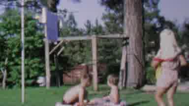 St Paul Minnesota USA (1962): Kids Having Fun Outdoors In The Backyard With A