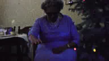 St Paul Minnesota USA (1962): Old Lady Plays With Dog During The Holidays
