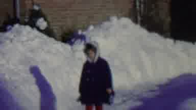 St Paul Minnesota USA (1962): A Person Walking Down A Cleared Path Of A Mound Of