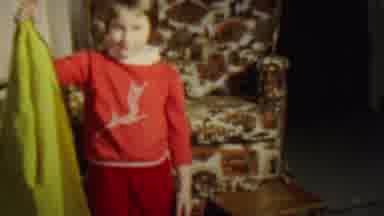 St Paul Minnesota USA (1962): Young Girl With A Bunny Sweater On Christmas Day In
