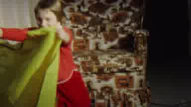 St Paul Minnesota USA (1962): Child Who Wants To Do A Magic Trick By Hiding Behind