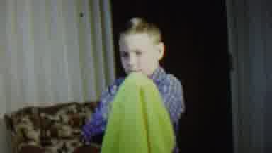 St Paul Minnesota USA-1962: Boy Performs Magic Trick With Apple
