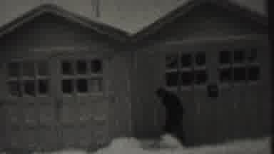 Trenton New Jersey USA (1937): Man Shoveling Snow In Driveway