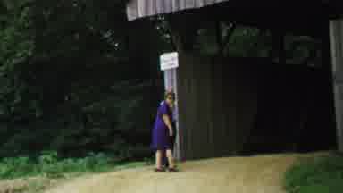Washington DC USA (1969): An Older Couple Stands By A Covered Bridge While The