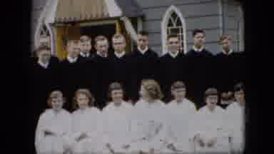 Pennsylvania (1957): In Front Of A Church Ten Boys Lined Up In Front Of Them Eight