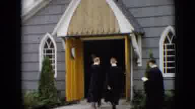 Pennsylvania (1957): Church Goers Heading To Mass On A Sunday Afternoon Before