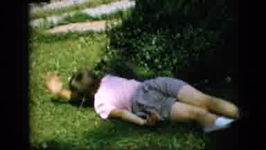 Pennsylvania (1957): A Girl Laying On The Lawn Rolls And Spanks Herself