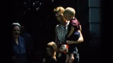 Pennsylvania (1957): A Woman With Two Children Enjoying The Outdoors And Company
