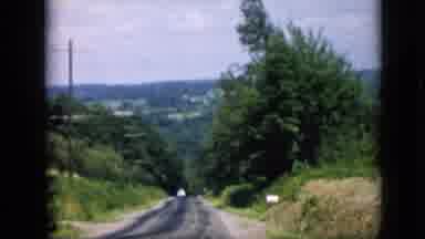 Pennsylvania (1957): Road In The Rolling Hills With A Meeting Of Young Women At A