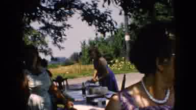 Pennsylvania (1957): Women Tidy A Picnic Table Near A Field Of Yellow Flowers,