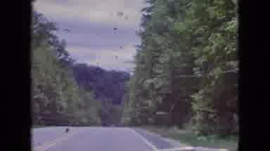 Niagra Falls New York (1964): A Car Driving Down A Long Highway Surrounded By