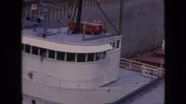 Niagra Falls New York (1964): White Boat Near A Docking Port Moving Slowly