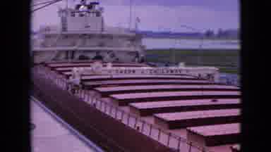 Niagra Falls New York-1964: Close Up Of Ore Hauling Ship At Dock