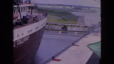 Niagra Falls New York (1964): Big Boat Waiting In A Lock For Its Turn