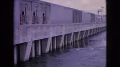 Niagra Falls New York (1964): The Hydro Dam Letting Water Flows Through A Gloomy