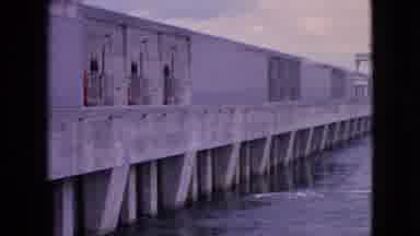 Niagra Falls New York (1964): Moving Waters Near Concrete Bridge And Port