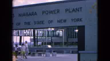Niagra Falls New York (1964): People Walking In Front Of The Niagara Power Plant