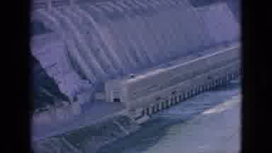NIAGRA FALLS NEW YORK-1964: Hydroelectric Dam With Water Flowing Over Spillway