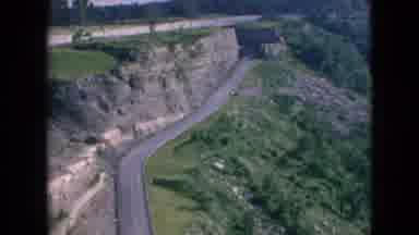 Niagra Falls New York-1964: Winding Road Descending Cliffside Towards Tunnel