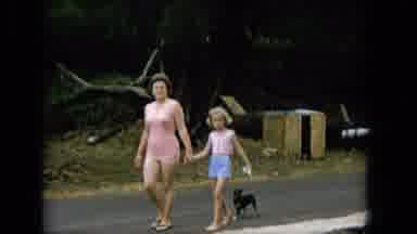 Hawaii (1965): A Mother Daughter And Family Pet Taking A Stroll On A Pleasant