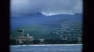 1965:EASTER MOLOKAI WHALES BEACH PARADE ALOHA TOWER. Viewing Landscape From