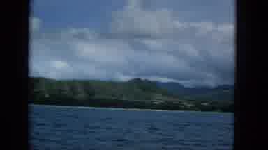 1965:EASTER MOLOKAI WHALES BEACH PARADE ALOHA TOWER. Horizon From A Boat View Of