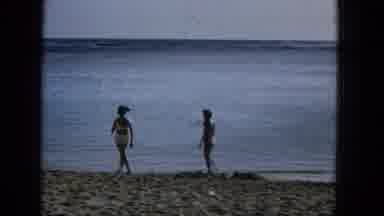 1965:EASTER MOLOKAI WHALES BEACH PARADE ALOHA TOWER. Bathers At Beach In Vintage