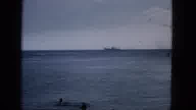 1965:EASTER MOLOKAI WHALES BEACH PARADE ALOHA TOWER. A Scene Of A Ship Off-Shore
