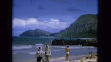 1965:EASTER MOLOKAI WHALES BEACH PARADE ALOHA TOWER. Ocean Waves On A Beach