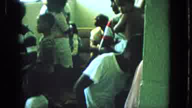 1965:EASTER MOLOKAI WHALES BEACH PARADE ALOHA TOWER. Blindfolded Kids People