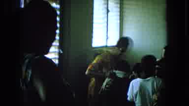 1965:EASTER MOLOKAI WHALES BEACH PARADE ALOHA TOWER. The Lady Blindfolded Kids