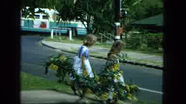 1965:EASTER MOLOKAI WHALES BEACH PARADE ALOHA TOWER. Stylish Girls Leaving Home