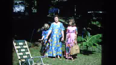 1965:EASTER MOLOKAI WHALES BEACH PARADE ALOHA TOWER. Woman With 2 Young Women