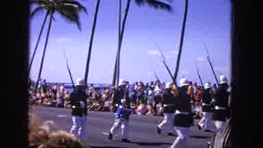 1965:EASTER MOLOKAI WHALES BEACH PARADE ALOHA TOWER. Parade In Paradise With Big