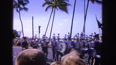 1965:EASTER MOLOKAI WHALES BEACH PARADE ALOHA TOWER. Beach Boulevard Parade