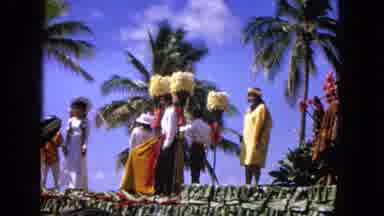 1965:EASTER MOLOKAI WHALES BEACH PARADE ALOHA TOWER. Hawaiian Themed Float With