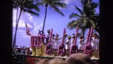 1965:EASTER MOLOKAI WHALES BEACH PARADE ALOHA TOWER. Parade By The Ocean