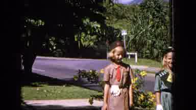 1965: Young Girls In Scout Uniforms Posing On Molokai