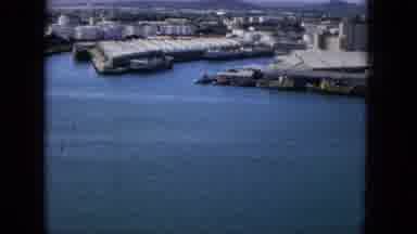 1965:EASTER MOLOKAI WHALES BEACH PARADE ALOHA TOWER. View From Sea