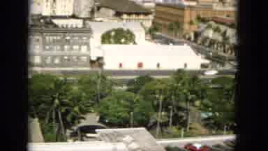 1965:EASTER MOLOKAI WHALES BEACH PARADE ALOHA TOWER. Cars Going In The Highway
