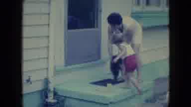 Wellsburg Iowa (1965): Puppy Lovin' Childhood With Momma On The Back Patio