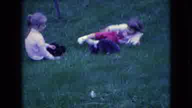 Wellsburg Iowa (1965): Boy And Girls Siblings Playing Outside In Cold Wit New Gray