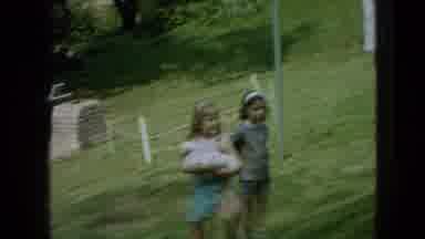 Wellsburg Iowa (1965): Children Playmates Hill Watching Older Women Interact