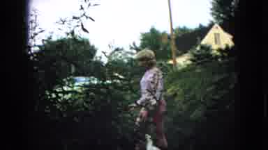 Wellsburg Iowa (1965): Retro Woman Walks Down Steps To Meet Friend At Park