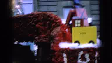 Wellsburg Iowa (1965): Christmas Street Parade With Drummers, Marchers, And Floats