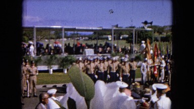 1966: Ceremony Punchbowl Lake Wilson Kapiolani Park. Military Honors Ceremony On