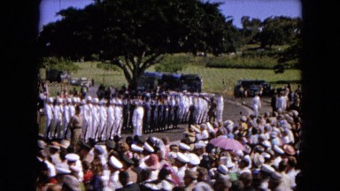1966: Ceremony Punchbowl Lake Wilson Kapiolani Park. Military Honors Ceremony On