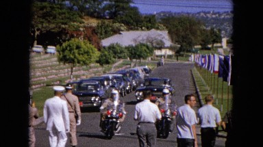 1966: Ceremony At Punchbowl Lake IN Wilson Kapiolani Park, Panning Monument